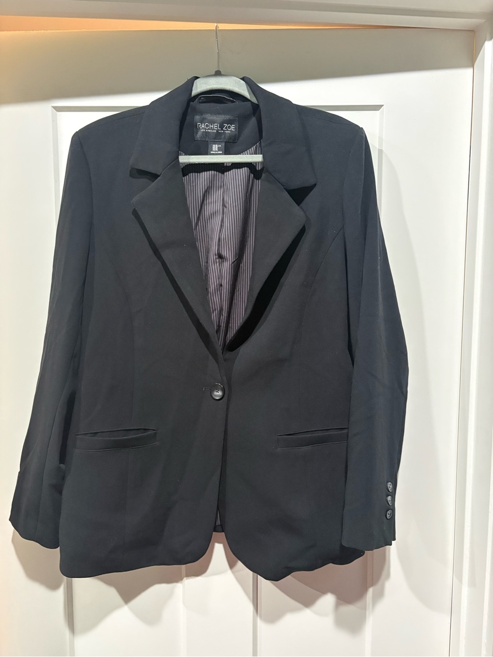 Rachel Zoe Black Single-Button Tailored Blazer